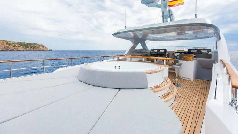 a boat on a deck aboard DELTA ONE Yacht for Charter