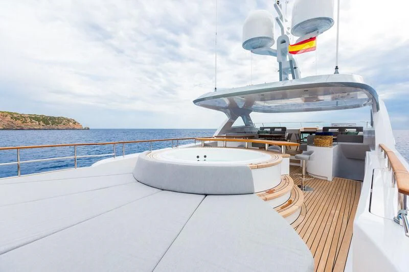 a boat on a deck aboard DELTA ONE Yacht for Charter