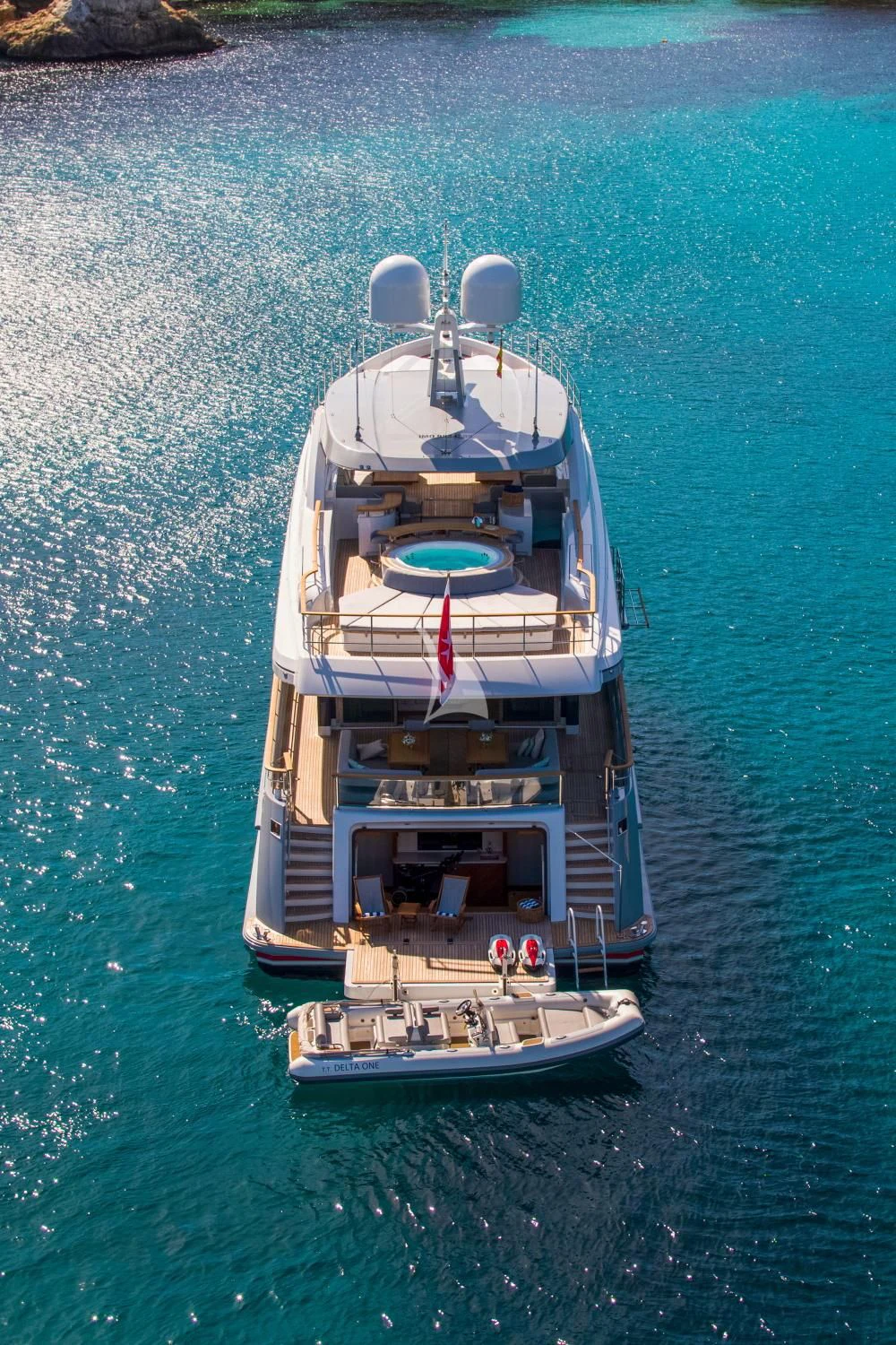 a boat on the water aboard DELTA ONE Yacht for Charter
