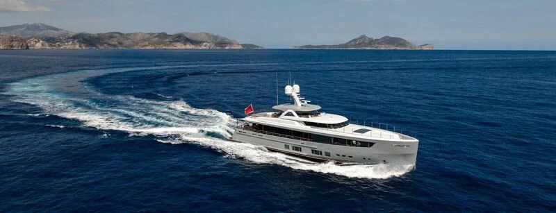a boat on the water aboard DELTA ONE Yacht for Charter