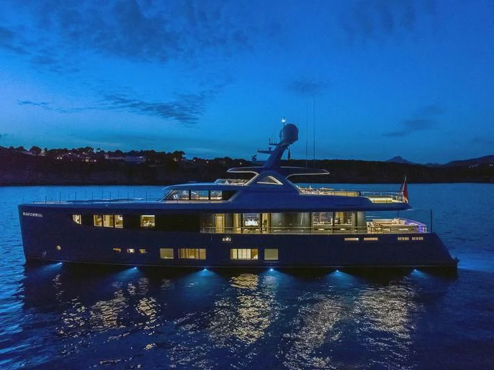 a boat in the water aboard DELTA ONE Yacht for Charter