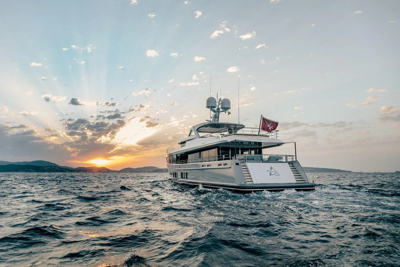 a boat in the water aboard DELTA ONE Yacht for Charter