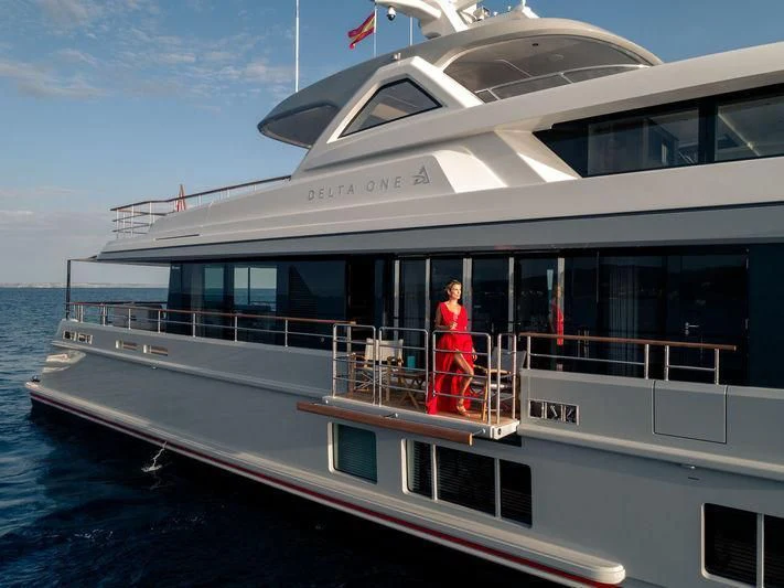 a person standing on a boat aboard DELTA ONE Yacht for Charter