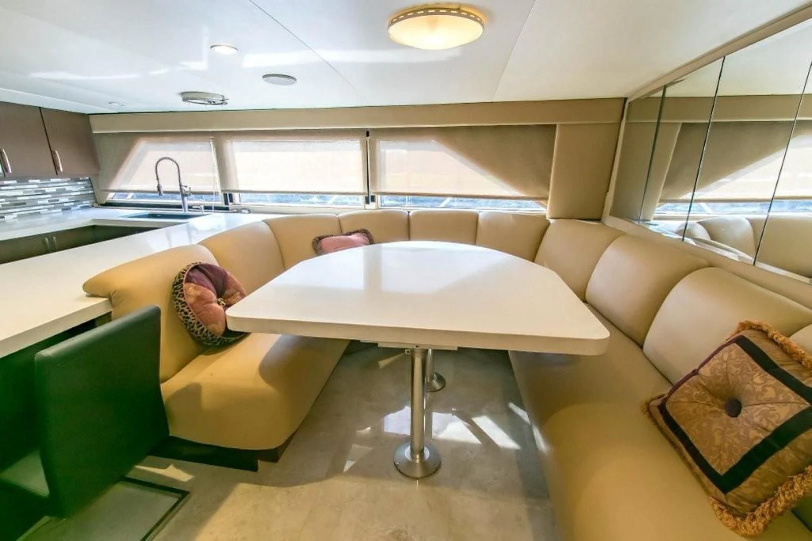 a person lying on a couch aboard AUDACITY Yacht for Sale