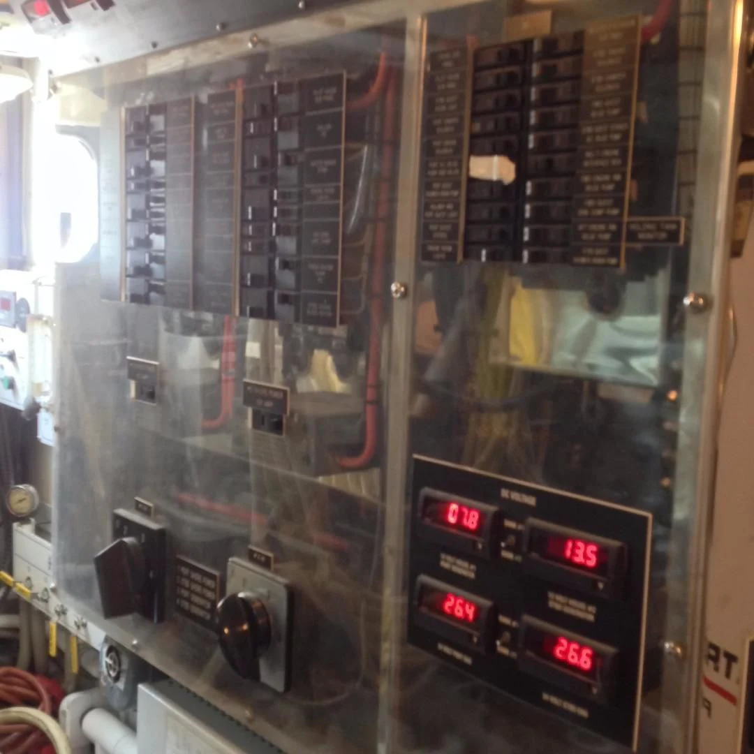 a computer server room aboard AUDACITY Yacht for Sale