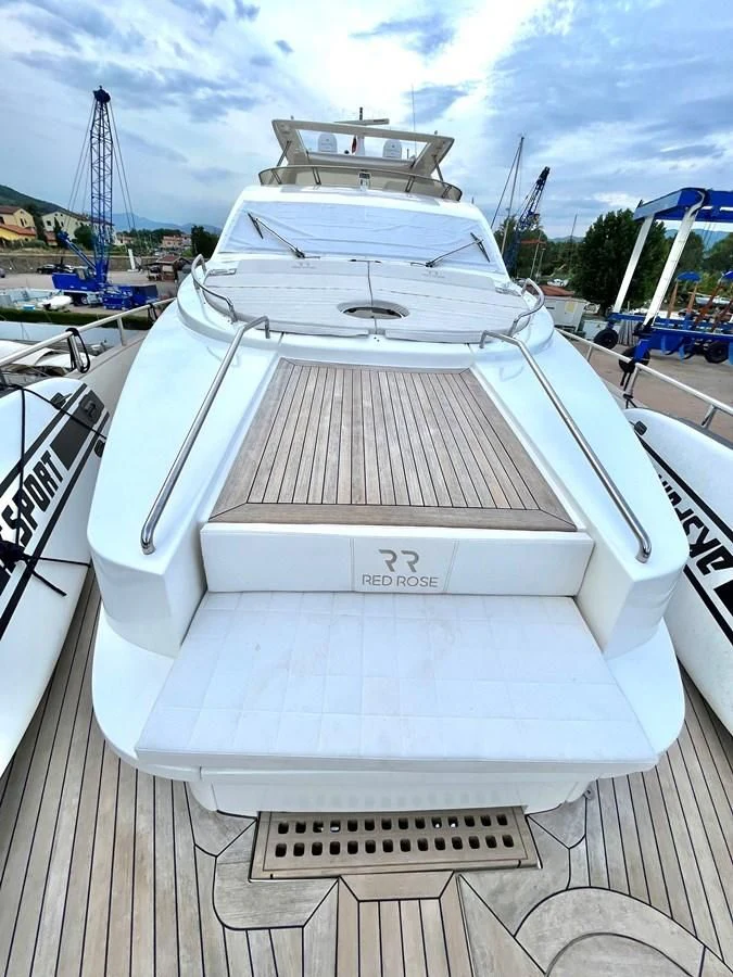 a white boat with a deck aboard AICON 85 Yacht for Sale