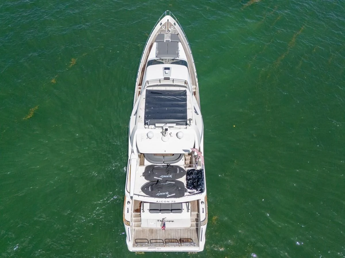 a tower in the water aboard AICON 85 Yacht for Sale