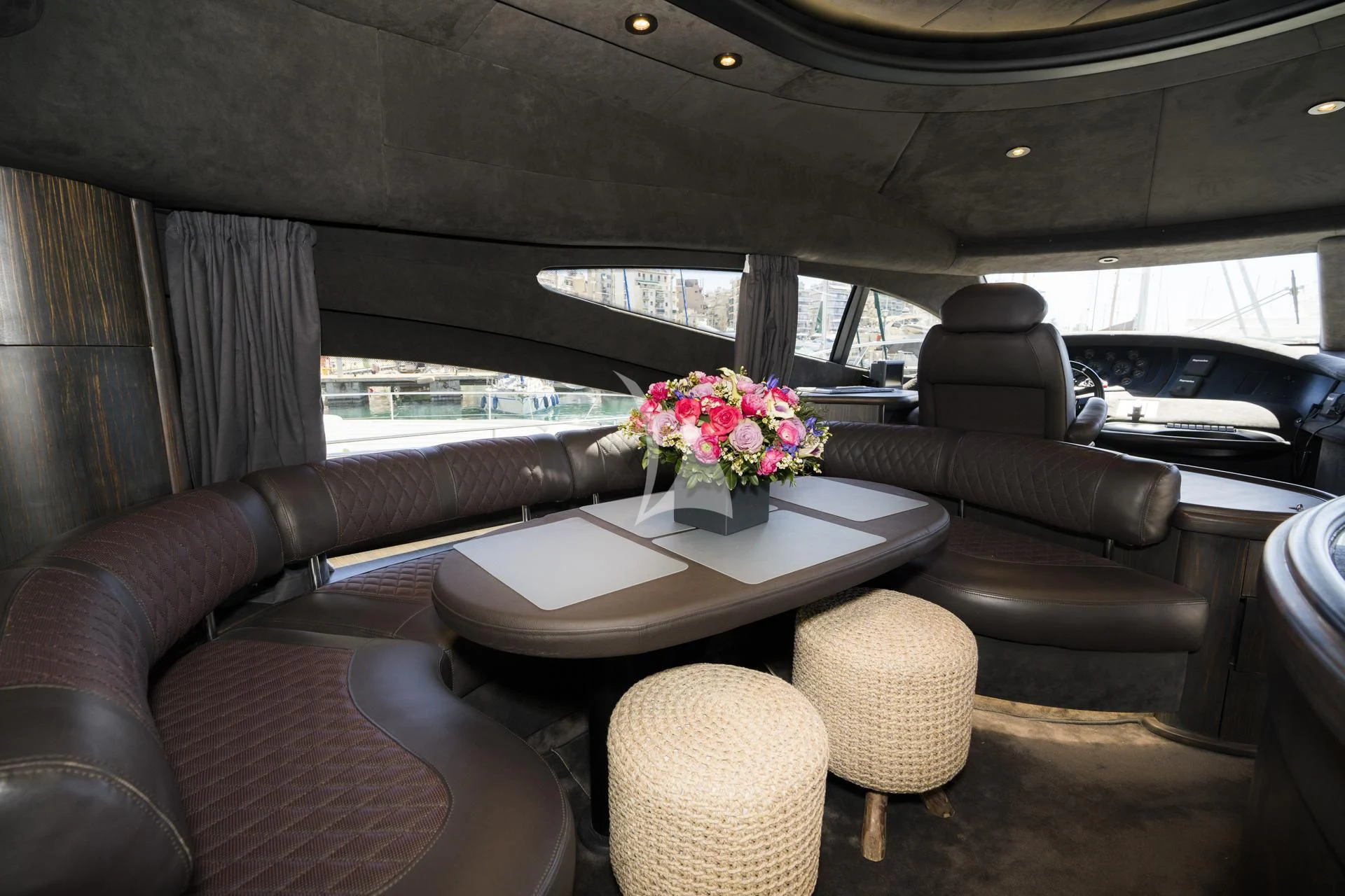 inside of a car aboard MEDUSA Yacht for Charter