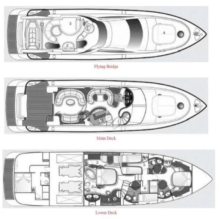 diagram, engineering drawing aboard MEDUSA Yacht for Charter