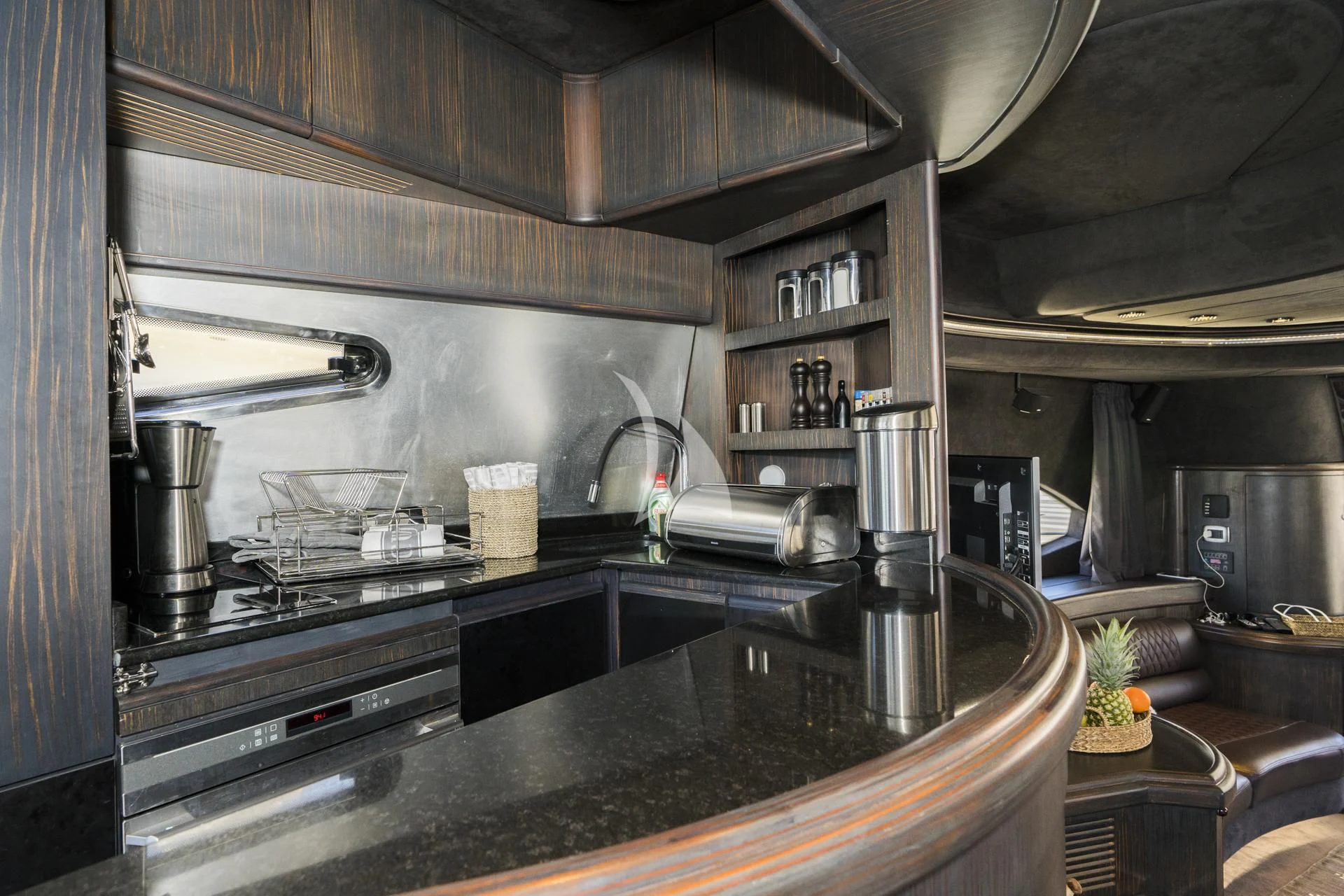 a kitchen with a large oven aboard MEDUSA Yacht for Charter