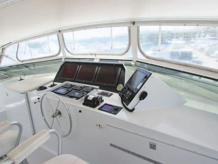 a group of electronic devices on a boat aboard GOOD NEWS Yacht for Sale