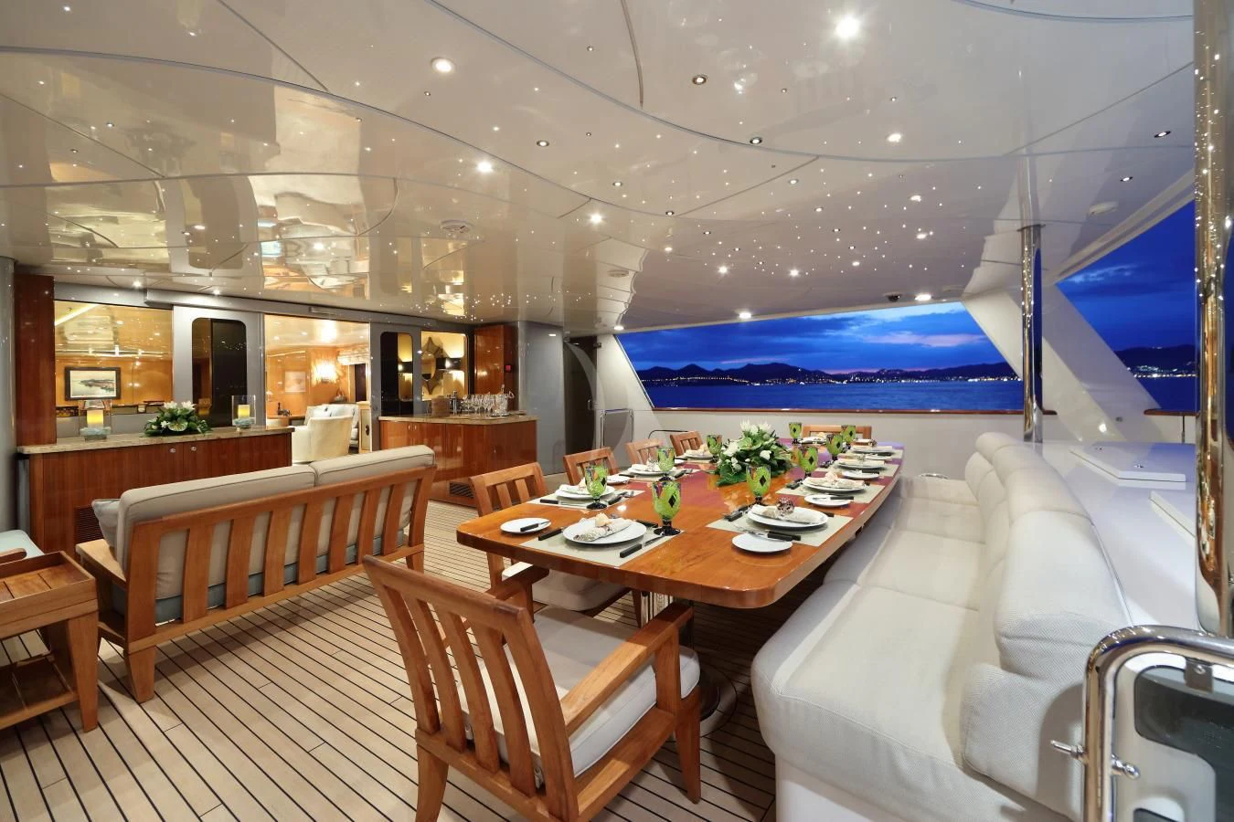a room with a table and chairs aboard HELIOS 2 Yacht for Sale