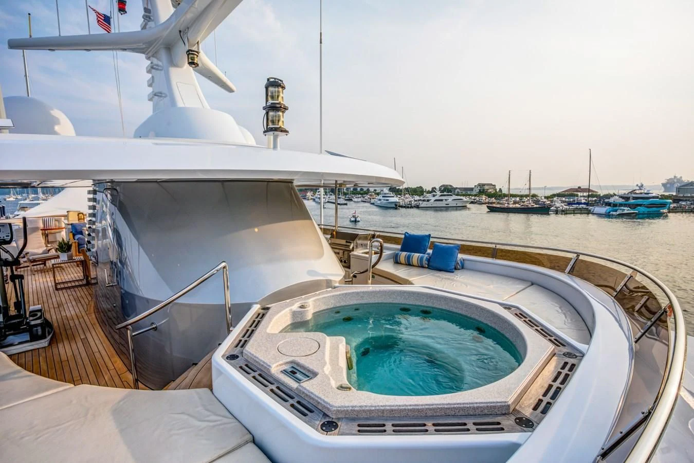 a large swimming pool aboard HELIOS 2 Yacht for Sale