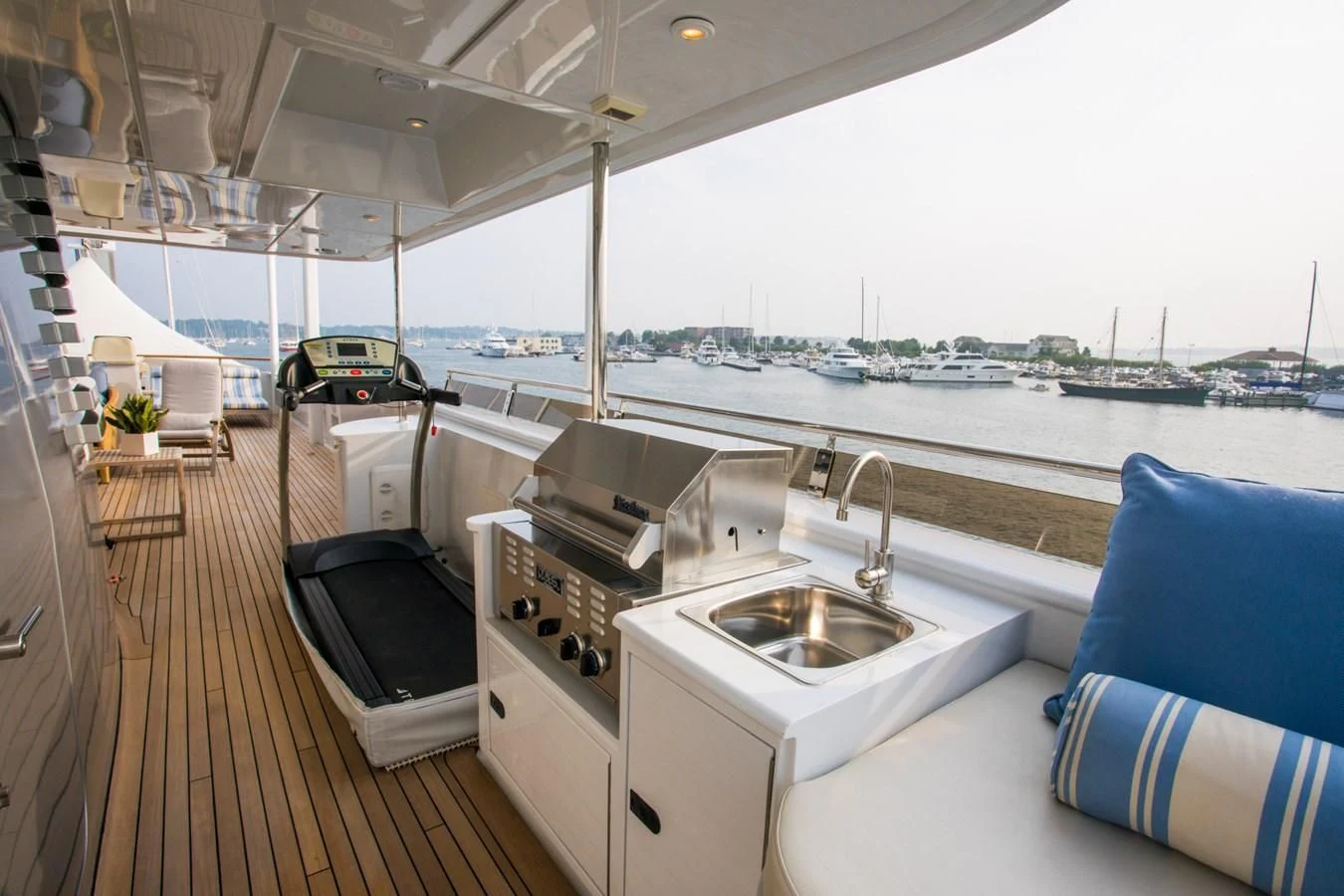 a boat dock with a sink and a bathtub aboard HELIOS 2 Yacht for Sale