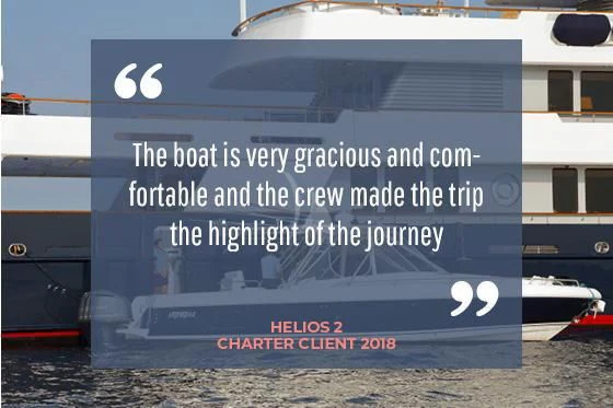 a boat on the water aboard HELIOS 2 Yacht for Sale