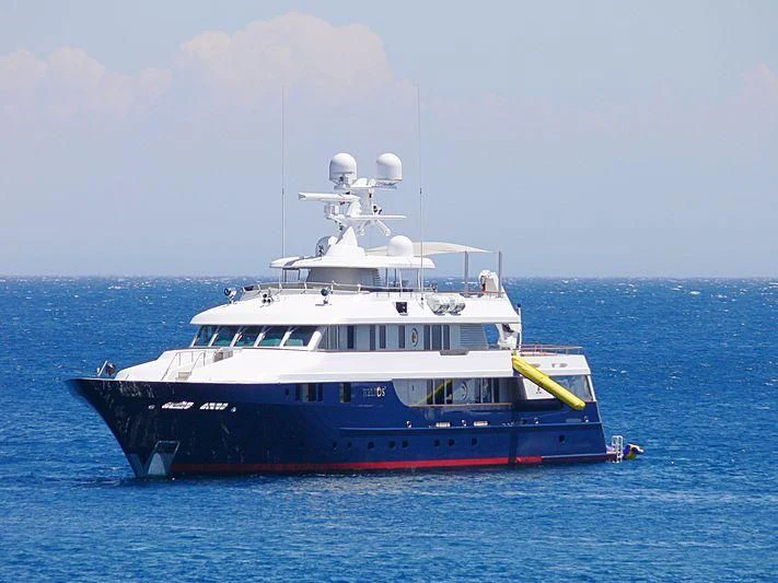 a large boat in the water aboard HELIOS 2 Yacht for Sale
