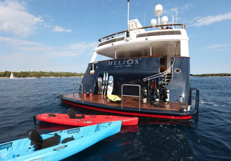 a boat on the water aboard HELIOS 2 Yacht for Sale