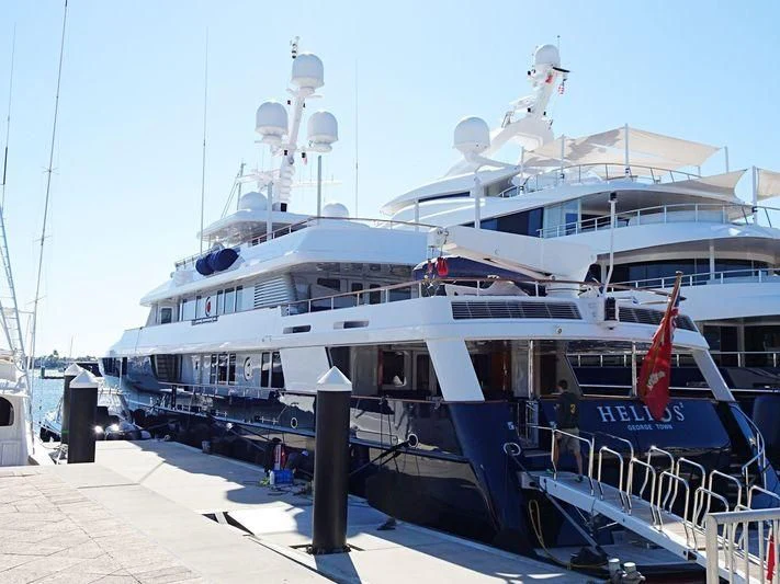 a large white boat aboard HELIOS 2 Yacht for Sale