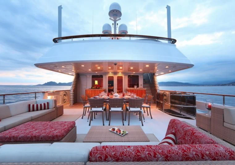 a large white building with a large white dome over it aboard HELIOS 2 Yacht for Sale
