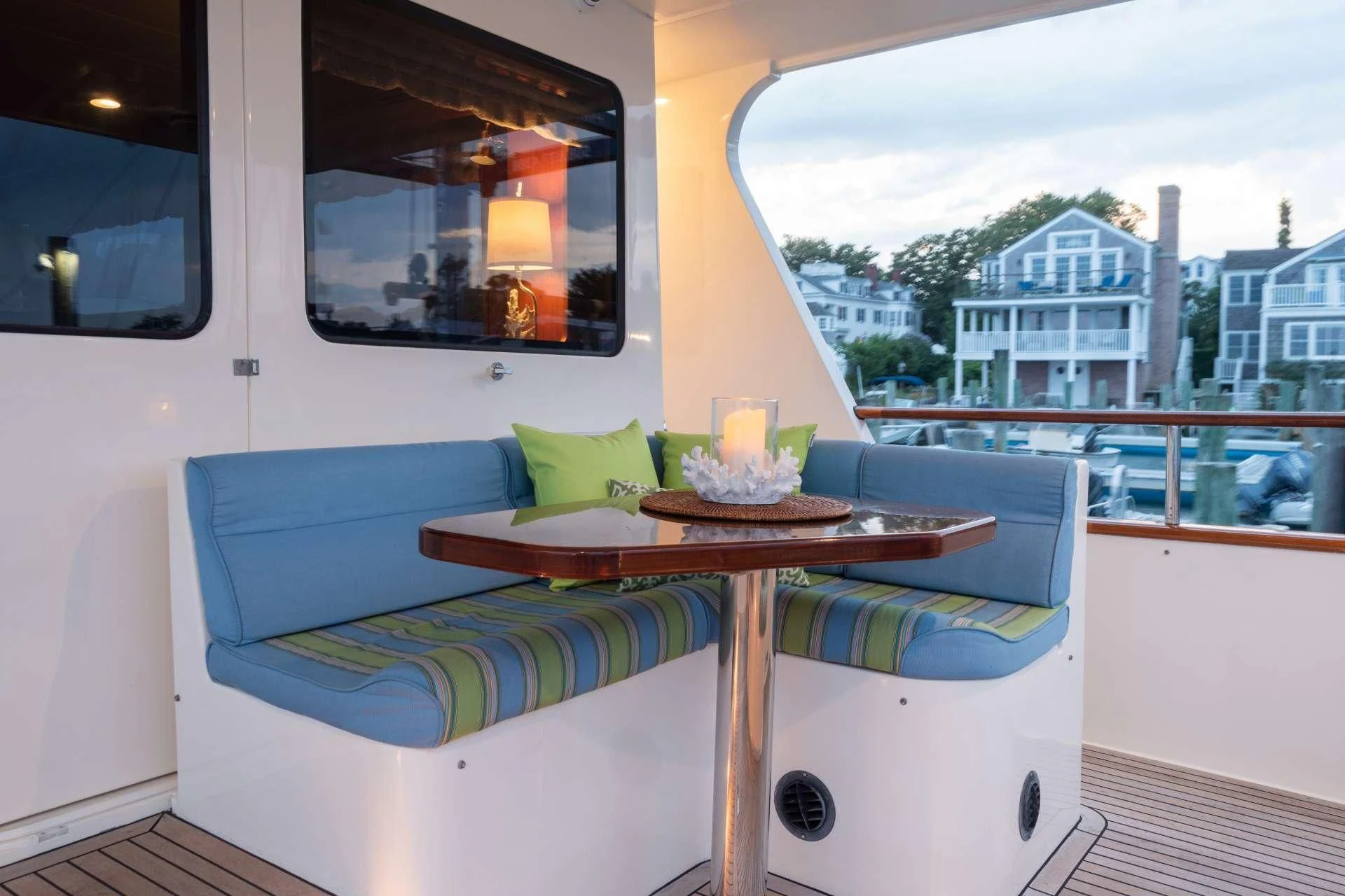 a table on a boat aboard HALCYON SEAS Yacht for Sale