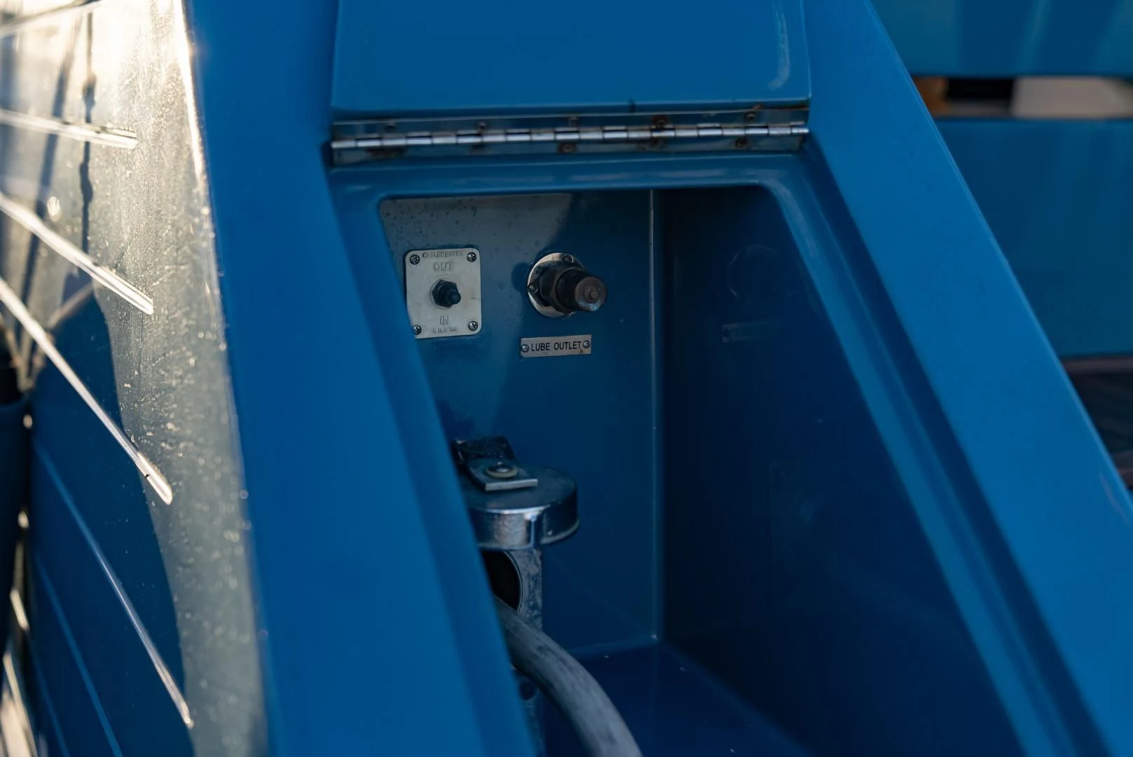 a blue metal object aboard HALCYON SEAS Yacht for Sale