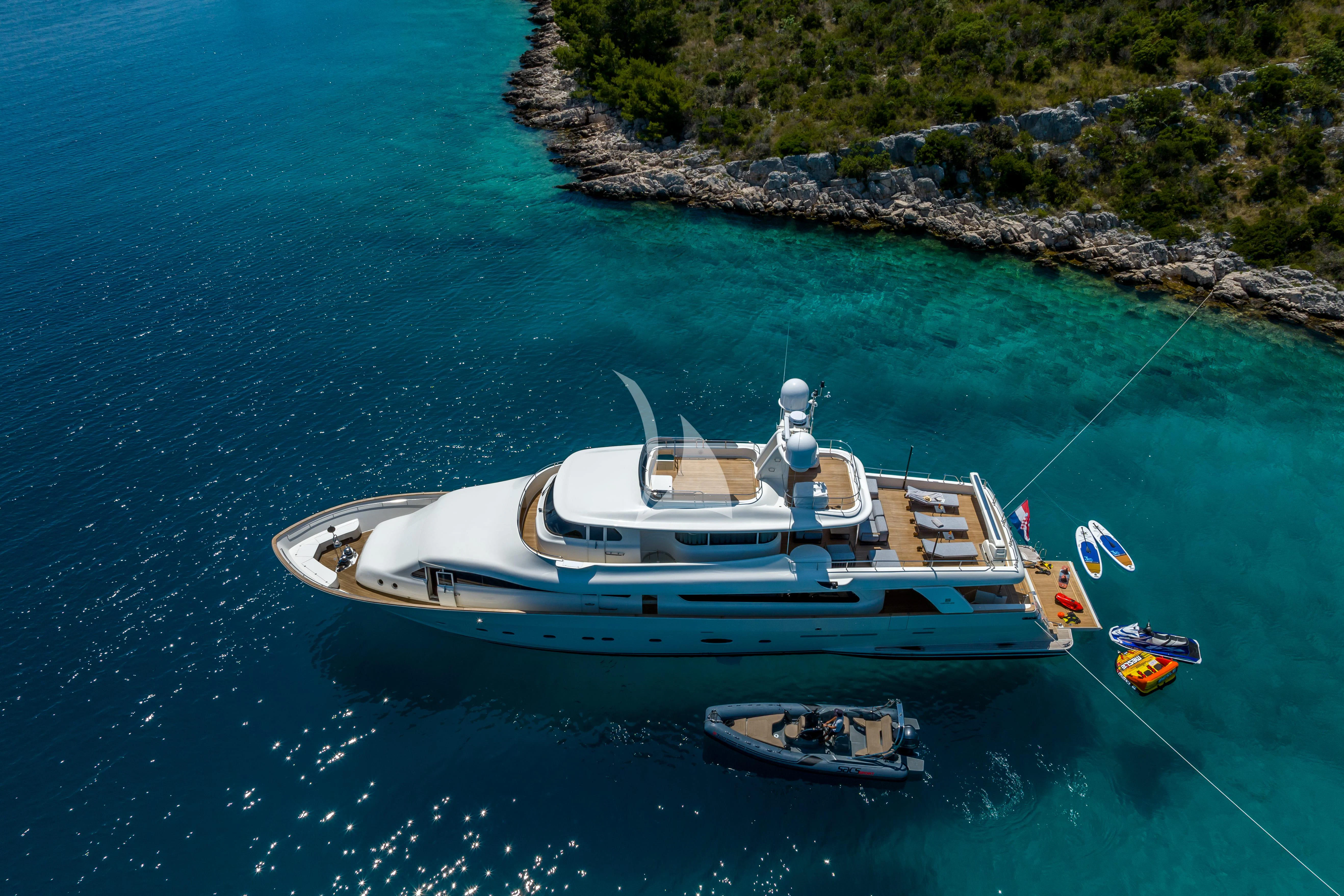 a boat in the water aboard KLOBUK Yacht for Charter