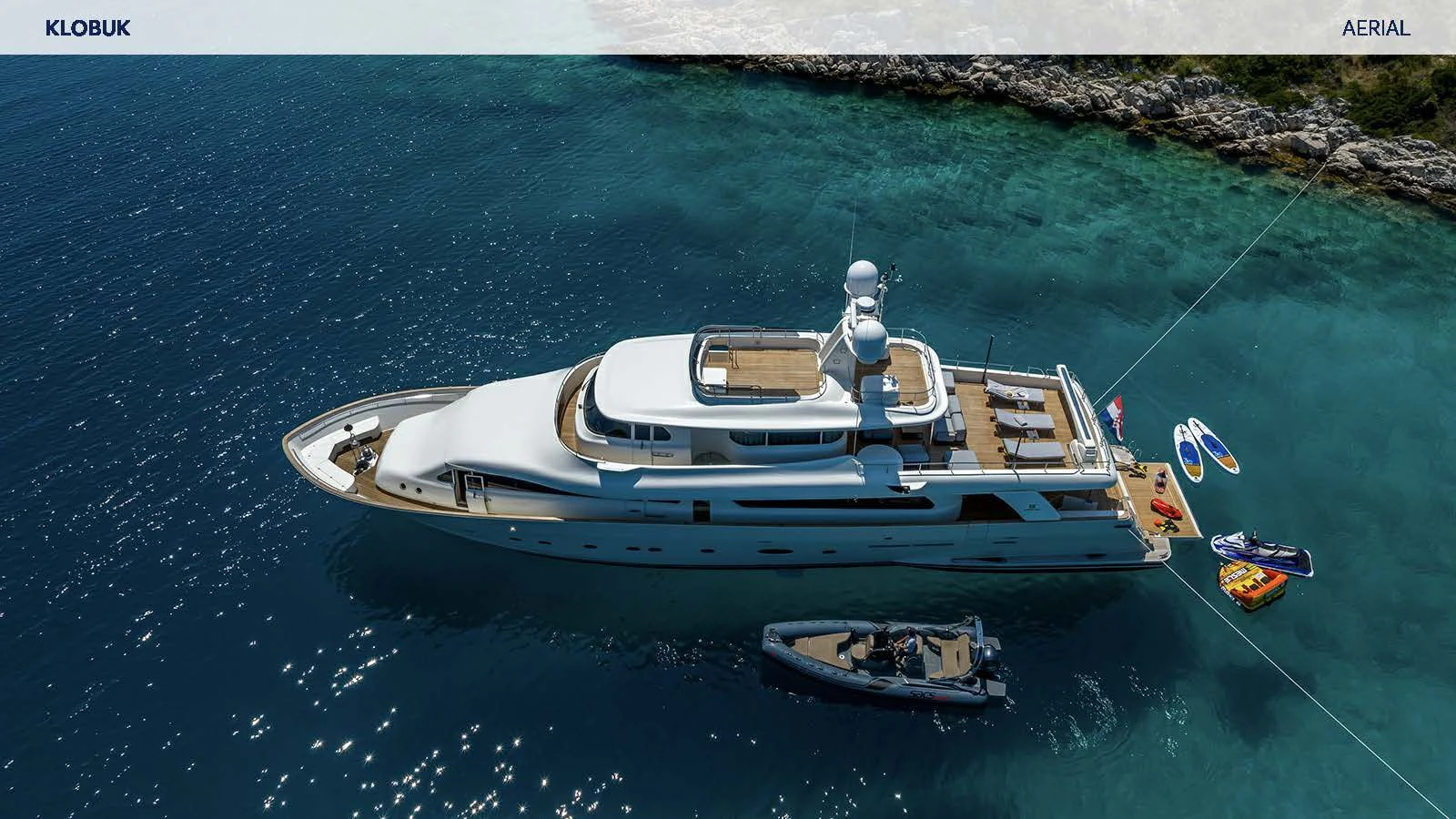 a boat in the water aboard KLOBUK Yacht for Charter