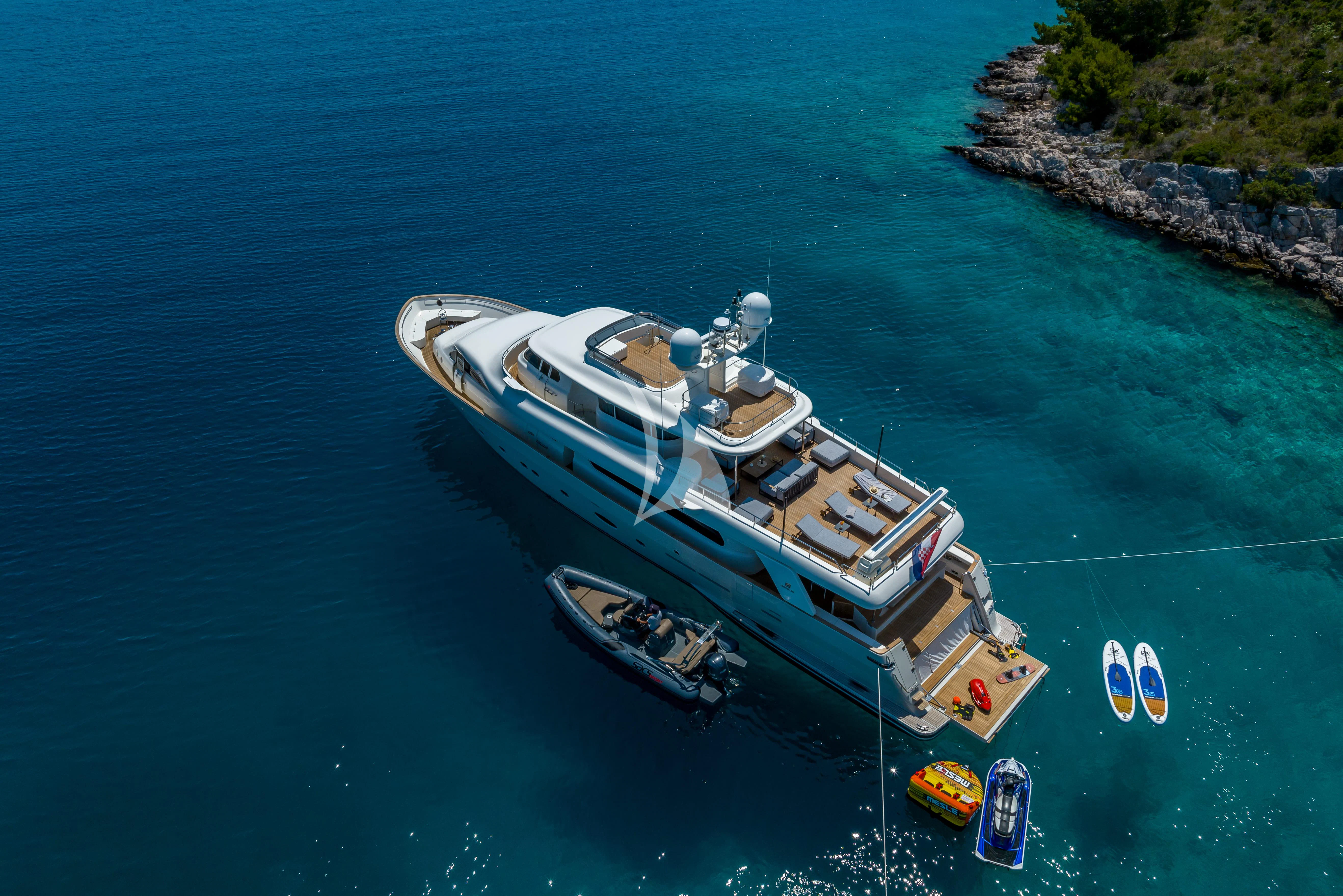 a boat on the water aboard KLOBUK Yacht for Charter