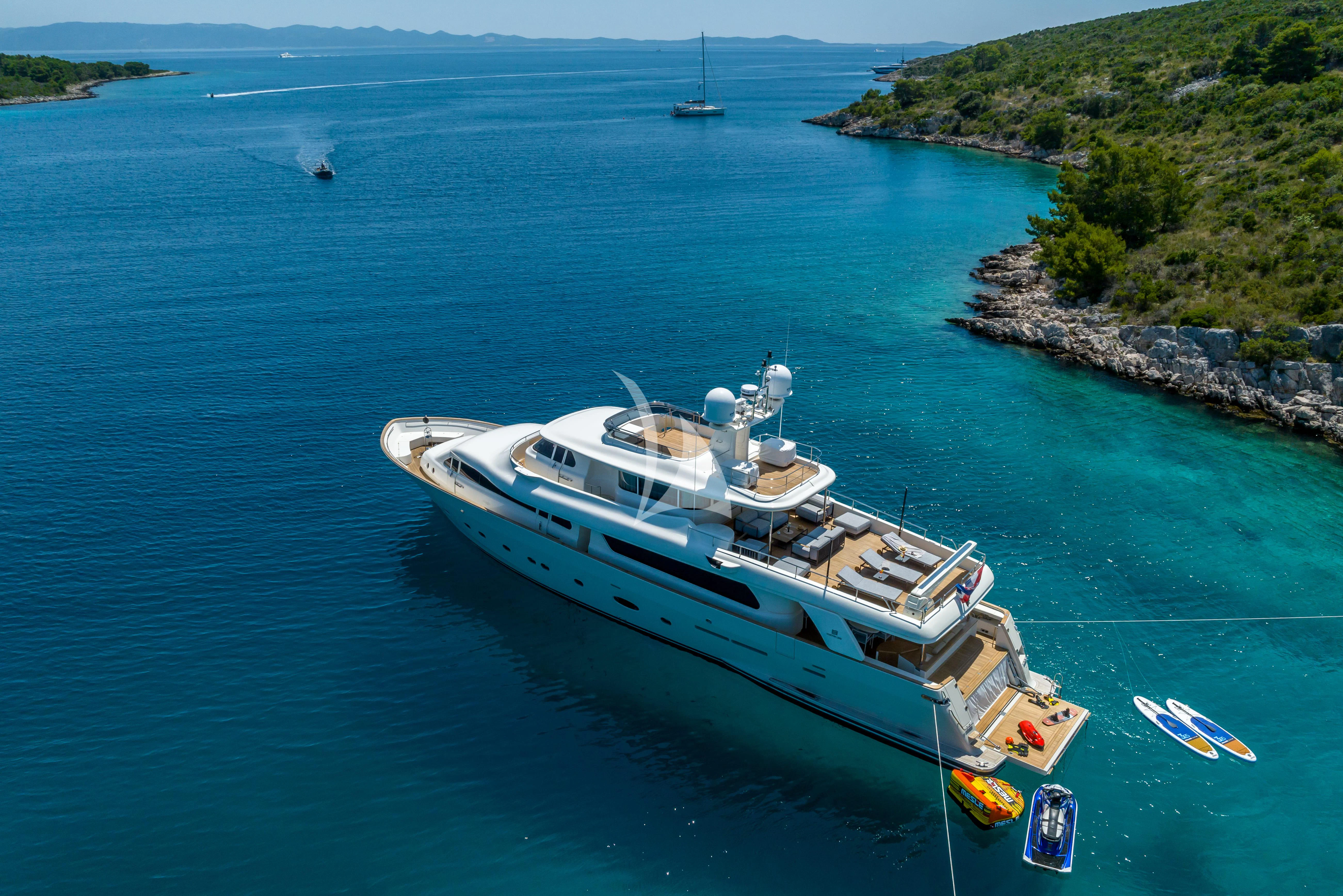a boat in the water aboard KLOBUK Yacht for Charter
