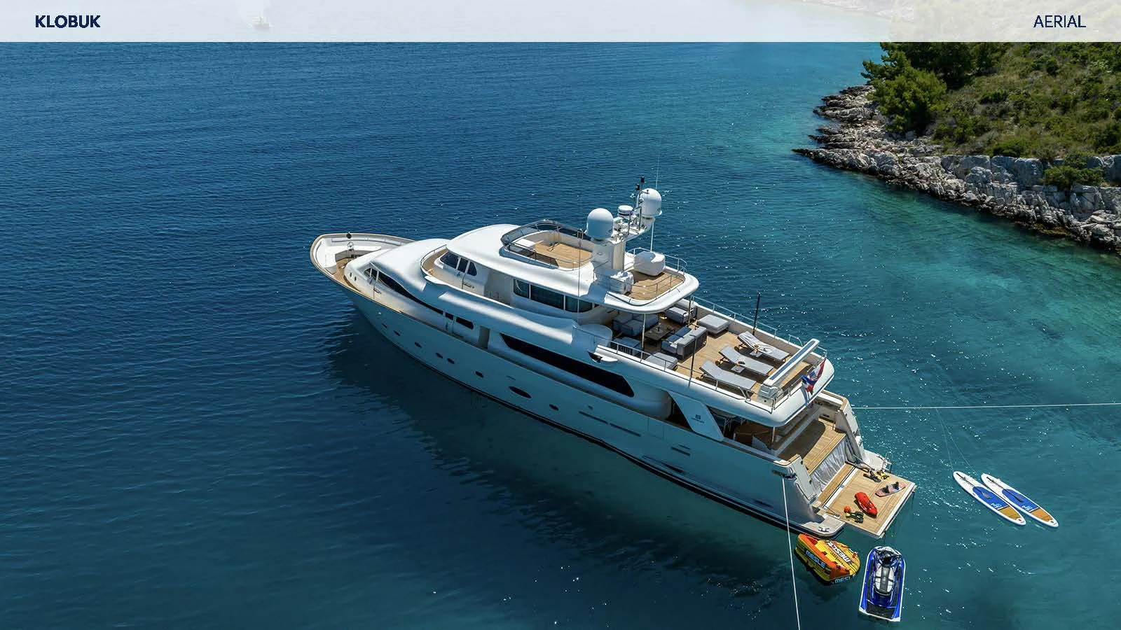 a boat in the water aboard KLOBUK Yacht for Charter