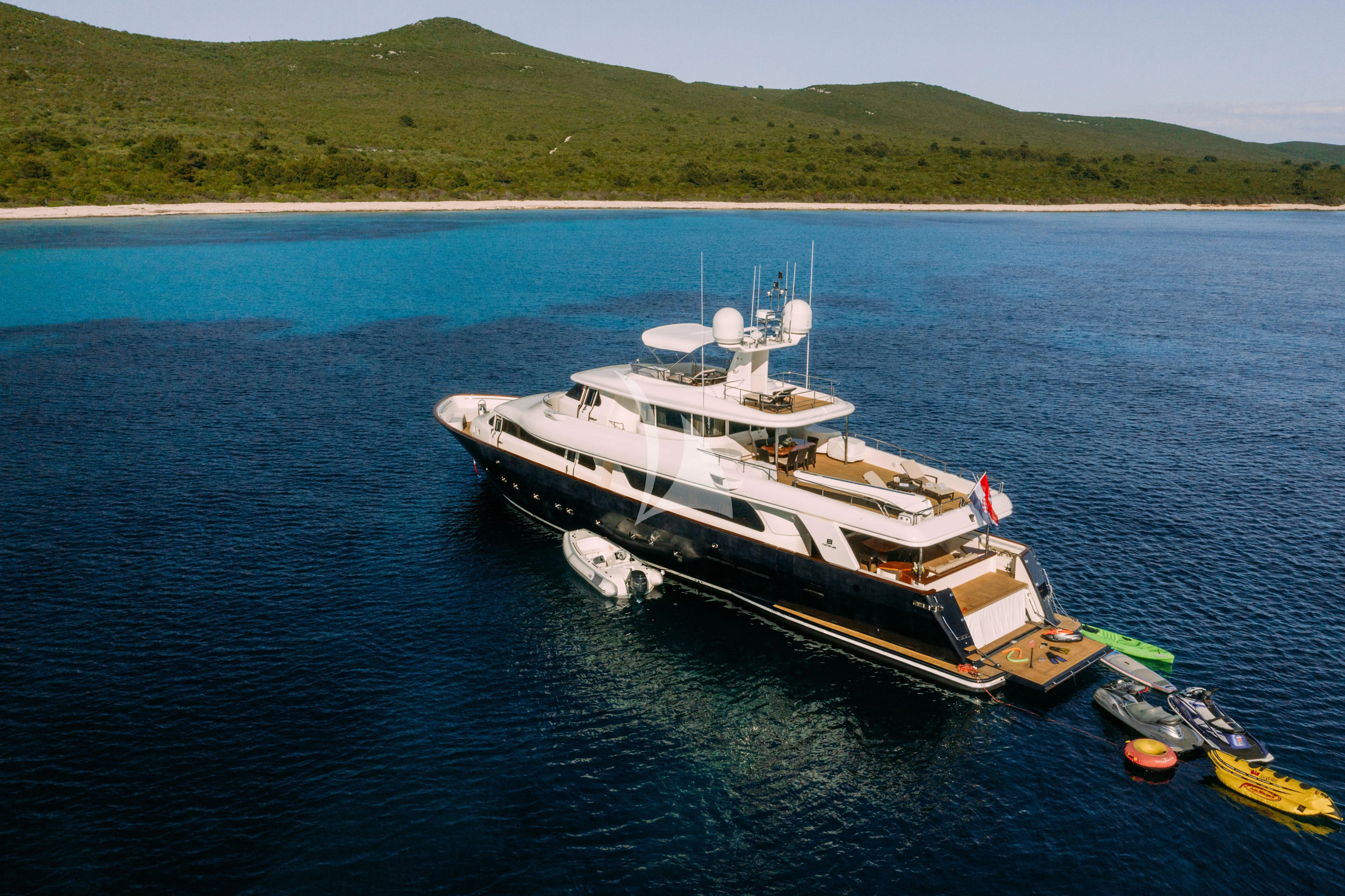 a boat on the water aboard KLOBUK Yacht for Charter
