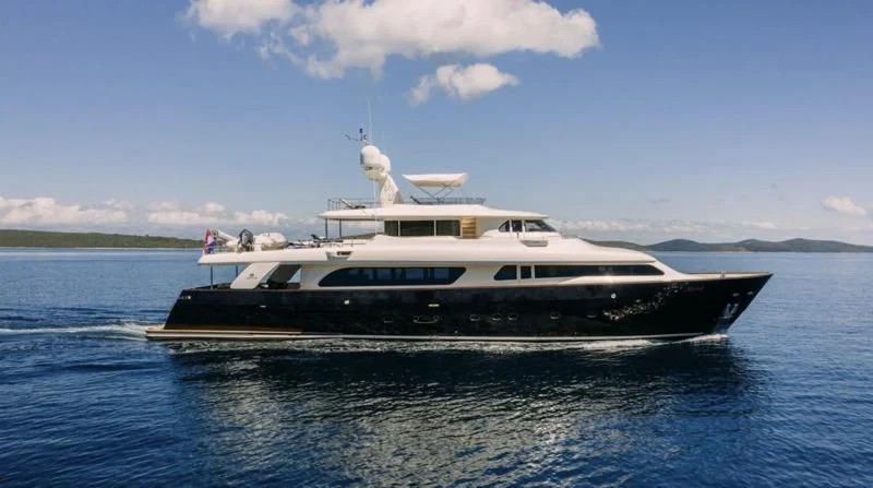 a boat in the water aboard KLOBUK Yacht for Charter