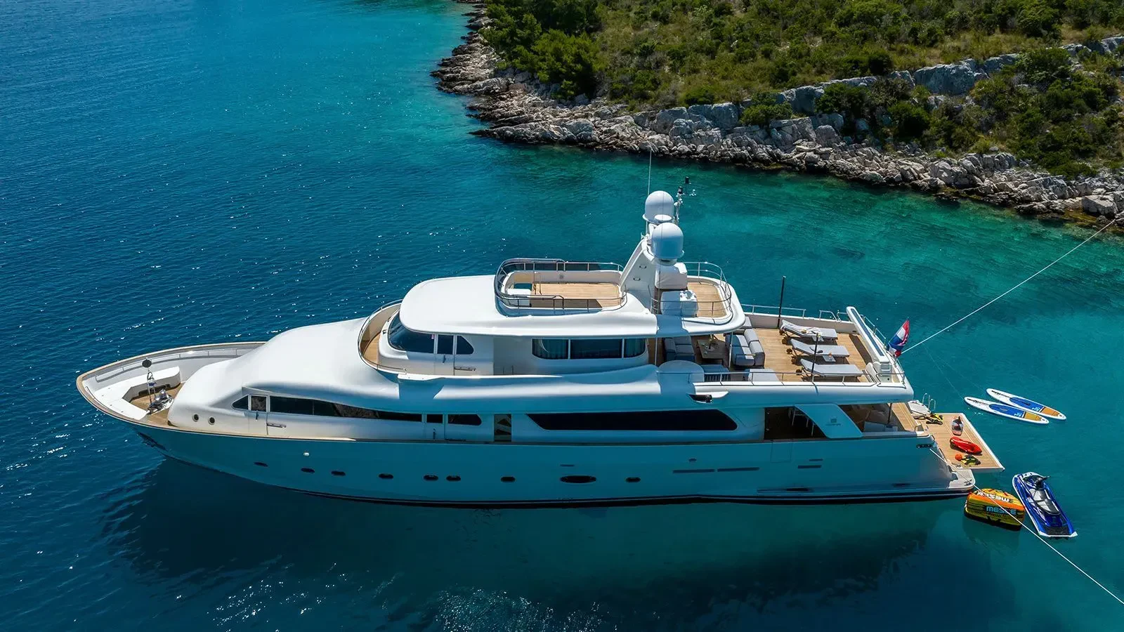 a boat on the water aboard KLOBUK Yacht for Charter