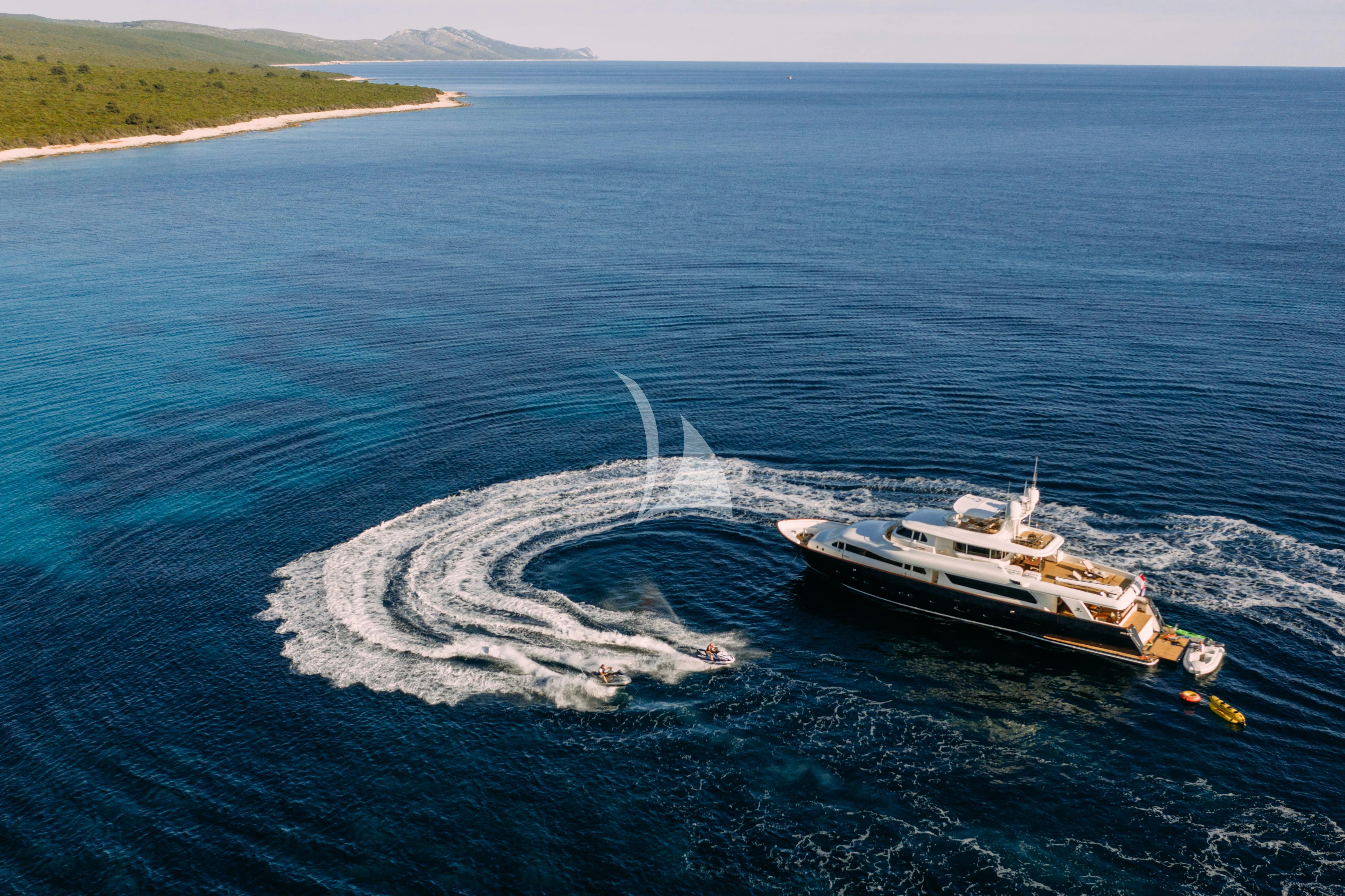 a boat on the water aboard KLOBUK Yacht for Charter