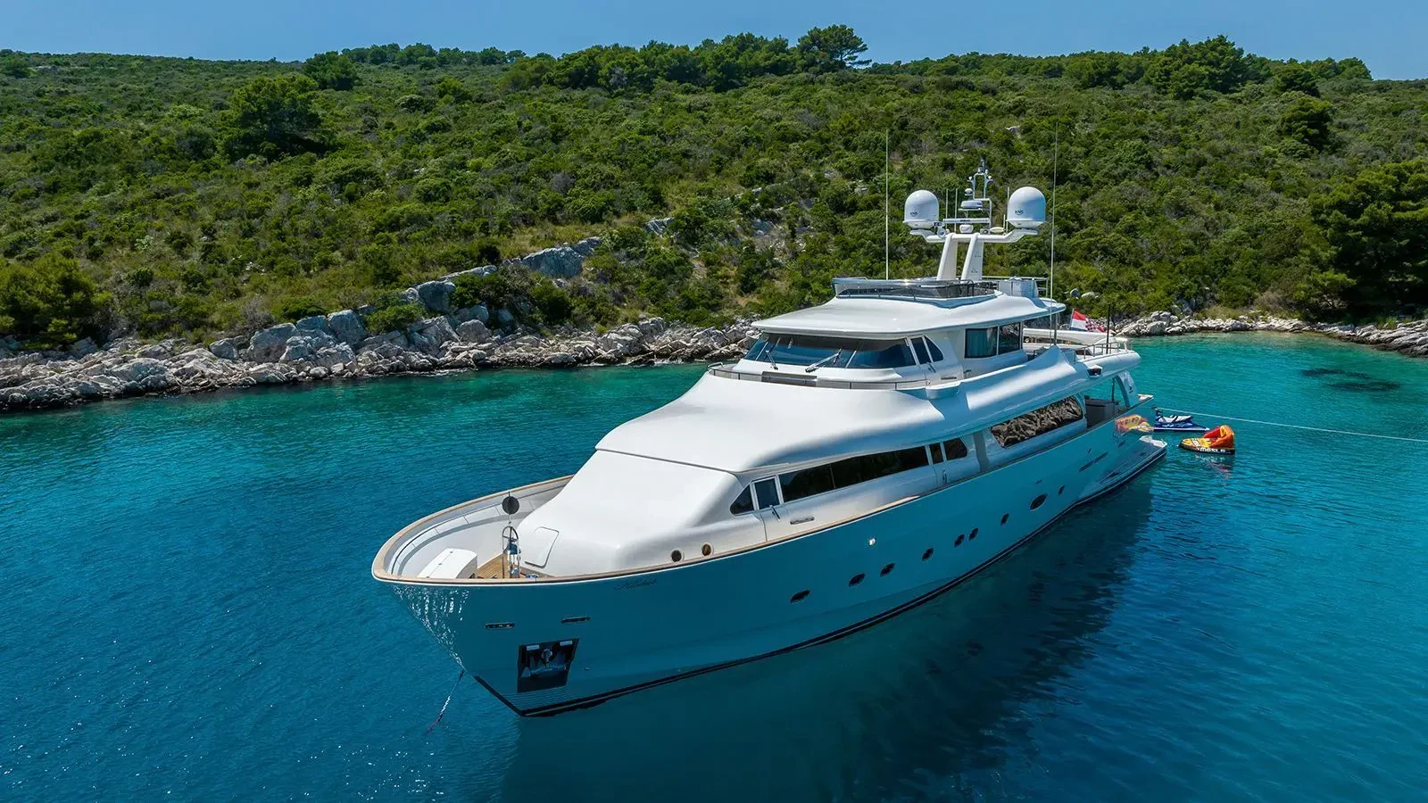 a boat in the water aboard KLOBUK Yacht for Charter