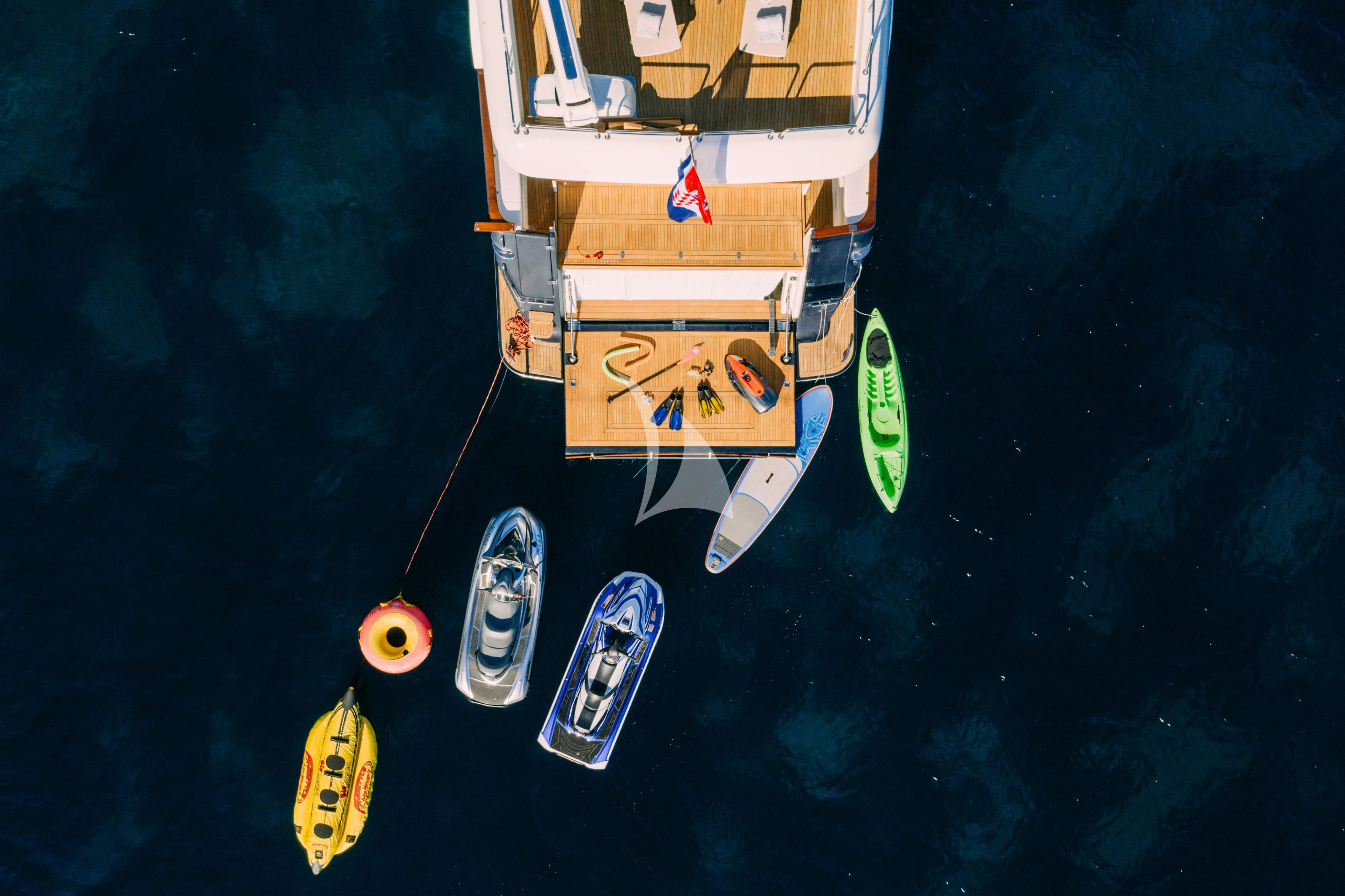 a satellite over the earth aboard KLOBUK Yacht for Charter