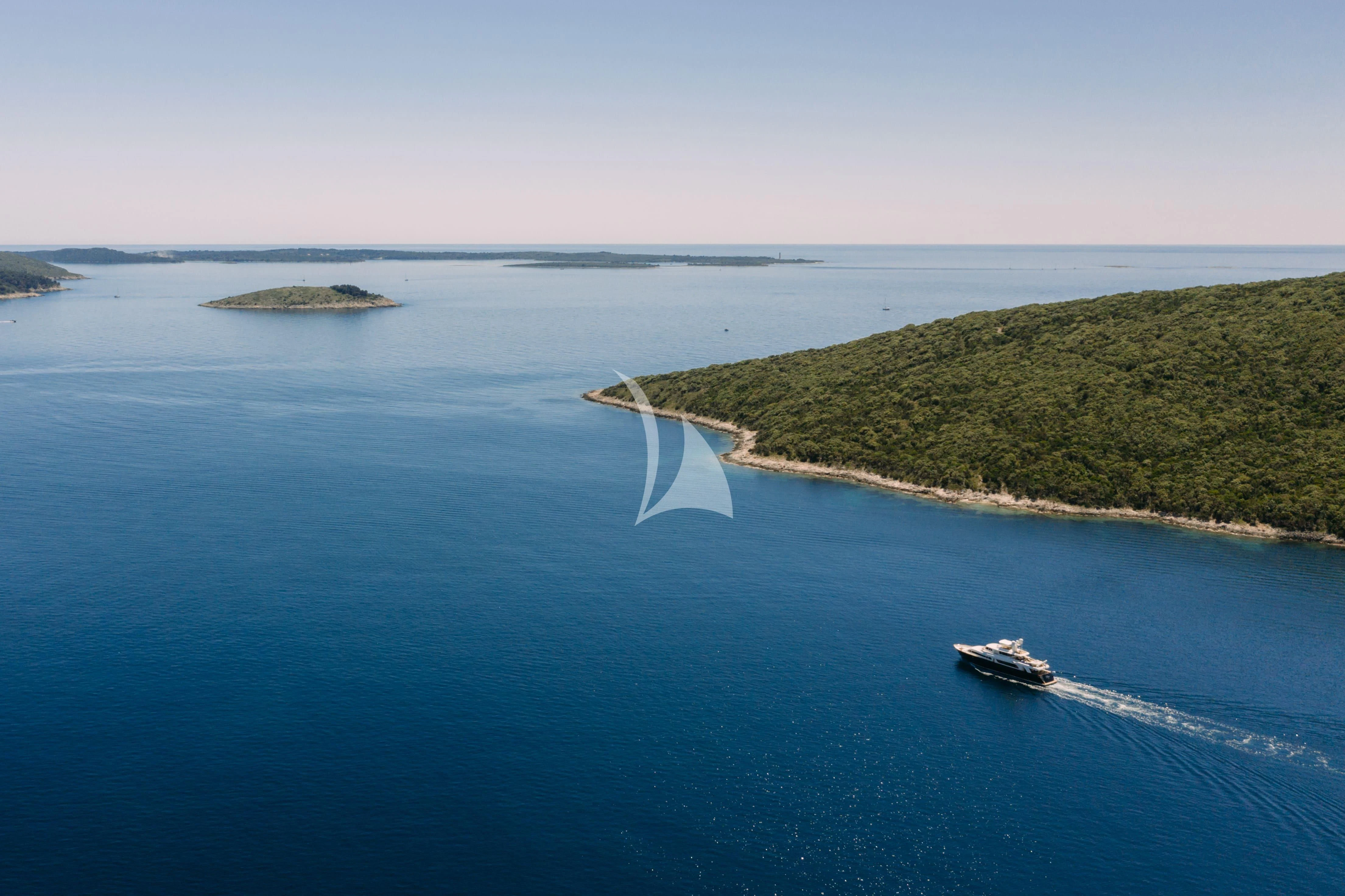 a boat sailing on the sea aboard KLOBUK Yacht for Charter