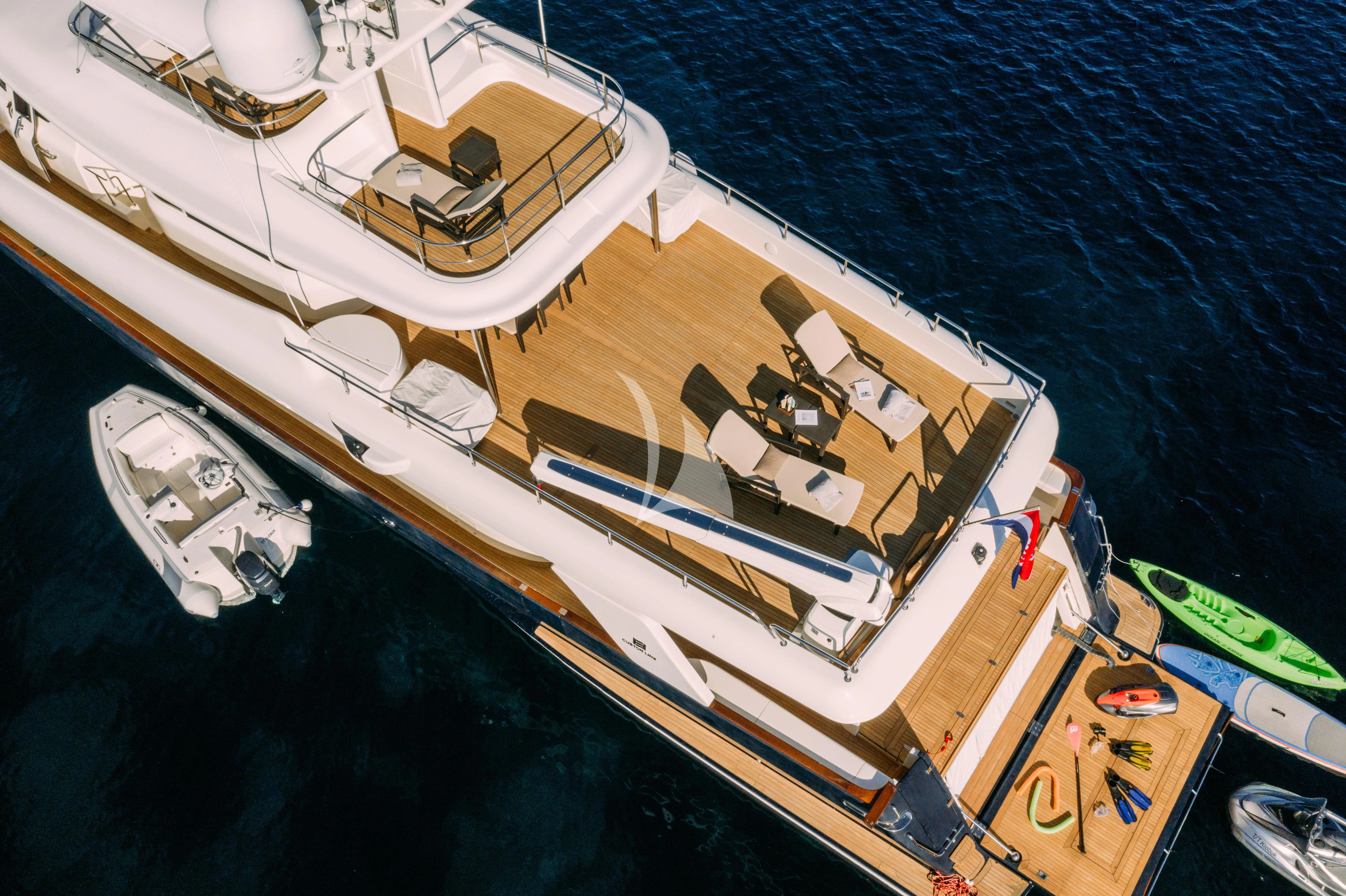 a high angle view of a boat aboard KLOBUK Yacht for Charter