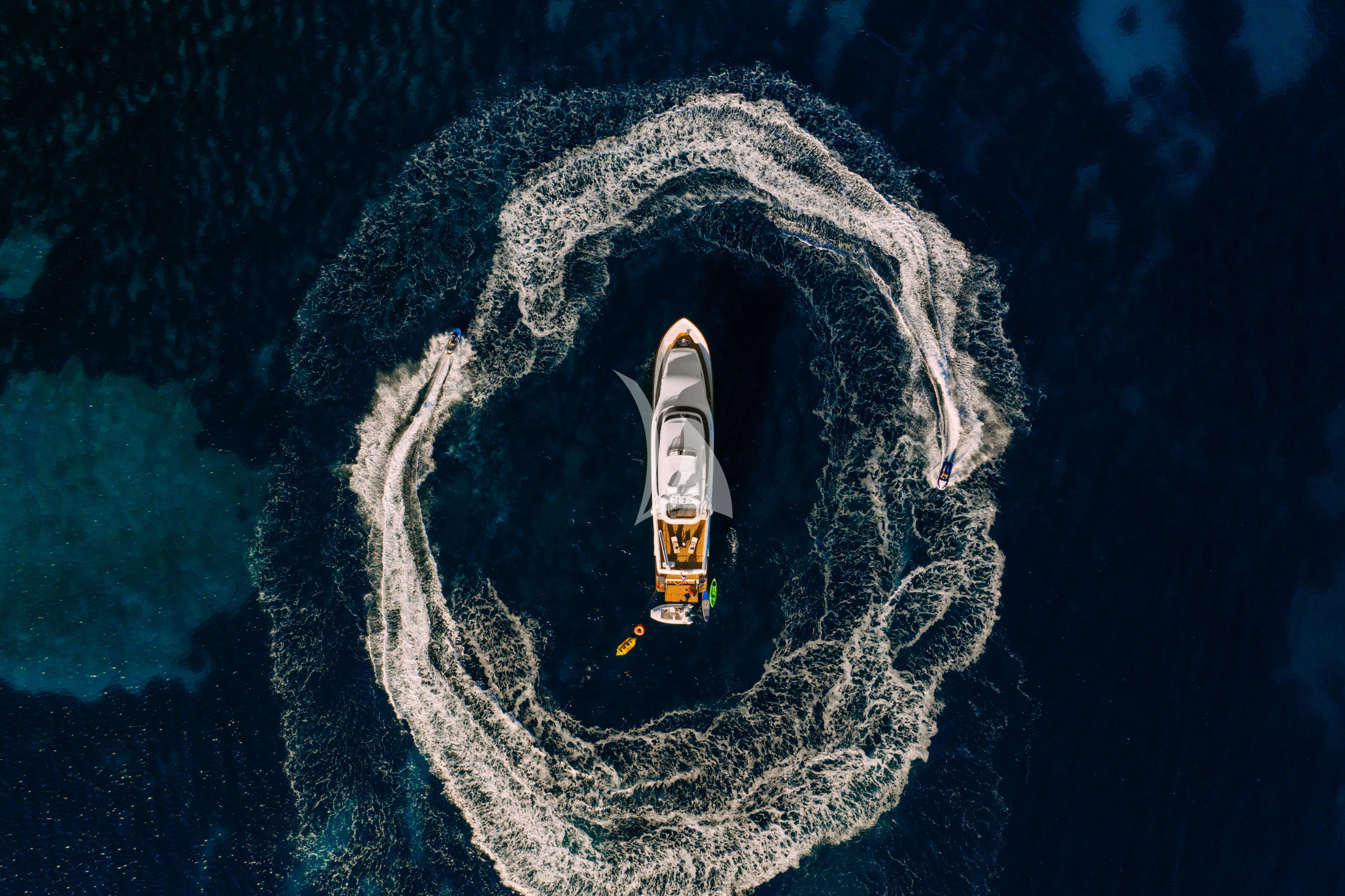 a space shuttle flying over a planet aboard KLOBUK Yacht for Charter