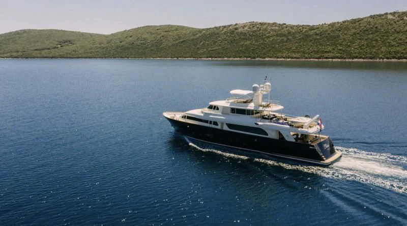 a boat on the water aboard KLOBUK Yacht for Charter