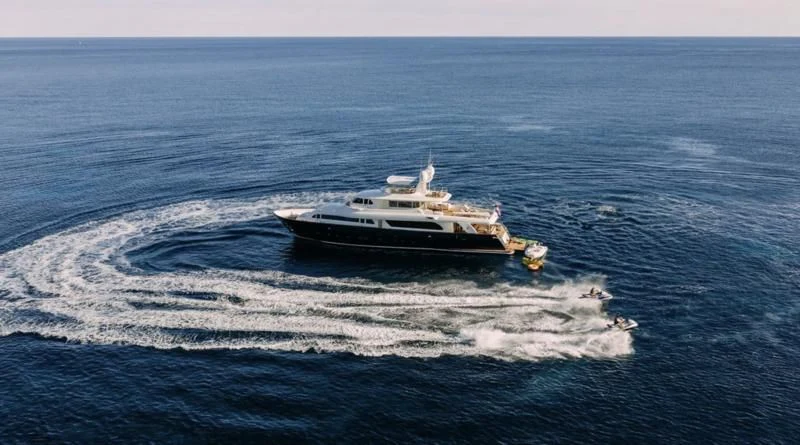 a boat in the water aboard KLOBUK Yacht for Charter