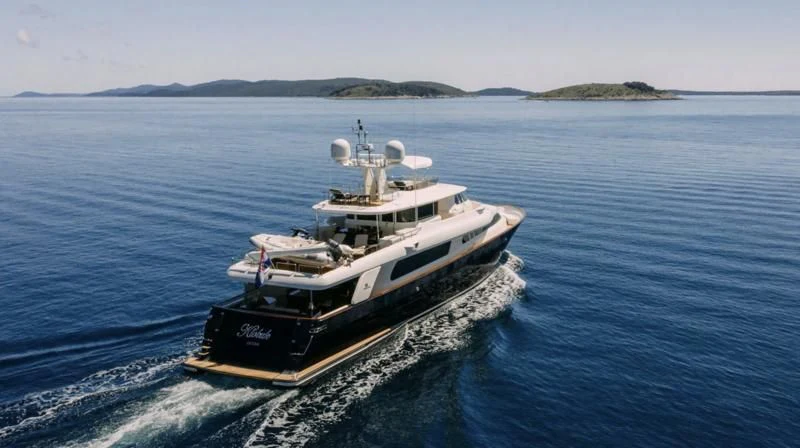 a boat in the water aboard KLOBUK Yacht for Charter