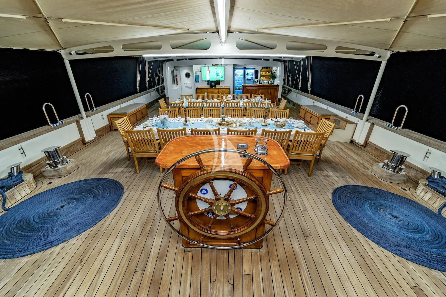a large room with a large clock aboard TERSANE 8 Yacht for Sale