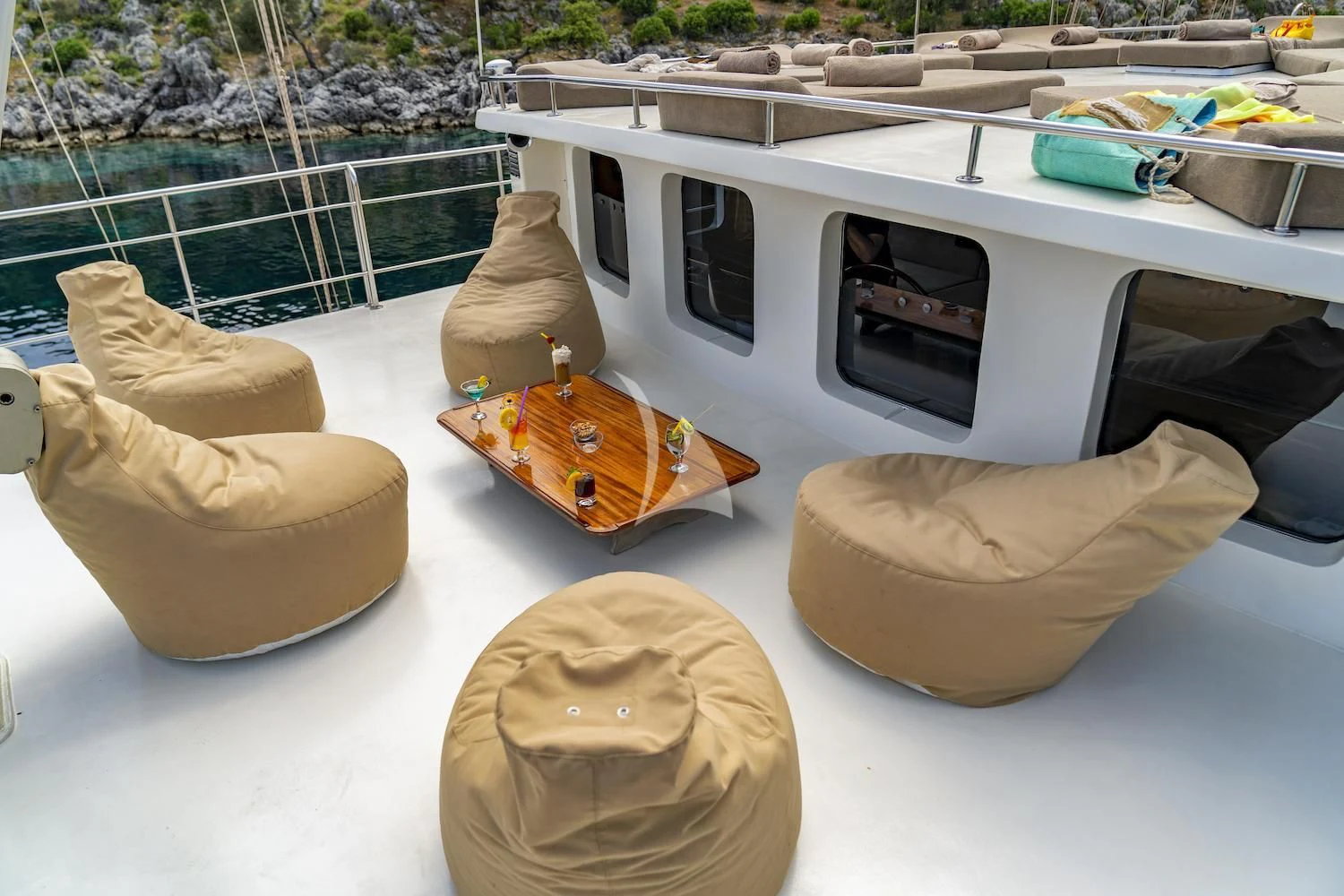 a boat with hats on it aboard TERSANE 8 Yacht for Sale