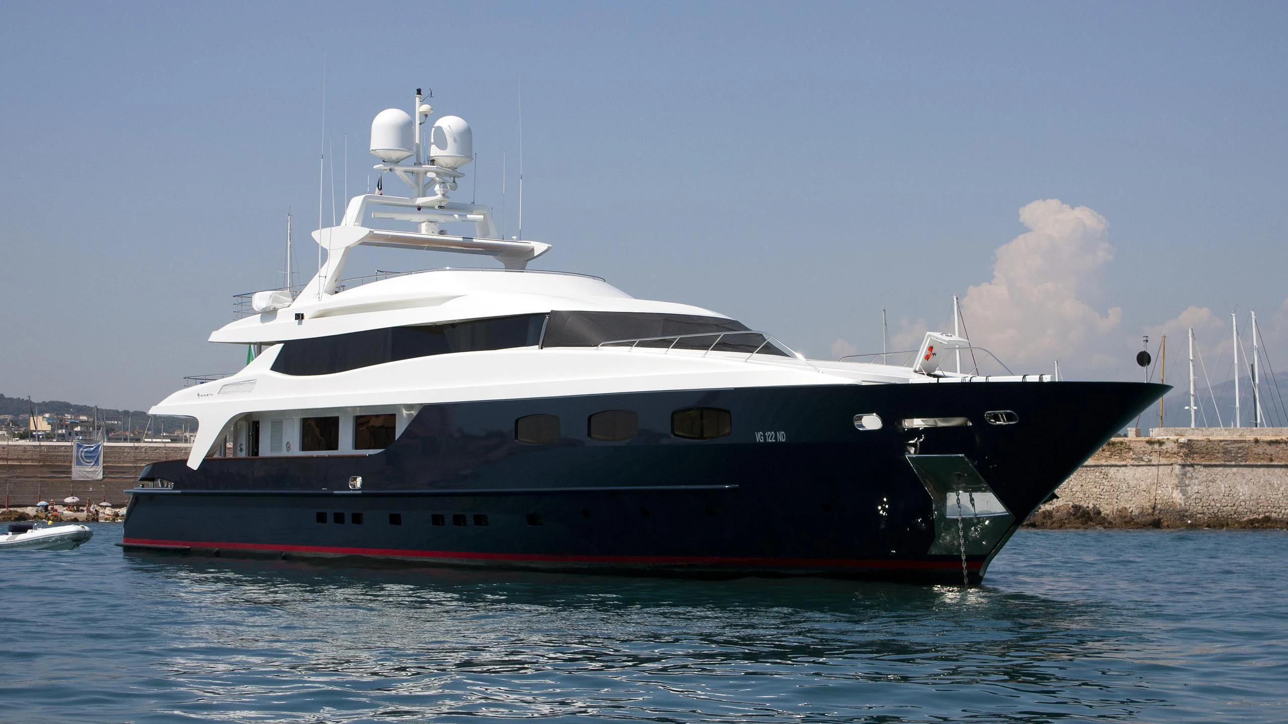 a boat on the water aboard BLUE SCORPION Yacht for Sale