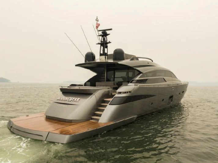 a boat in the water aboard TINE V Yacht for Sale