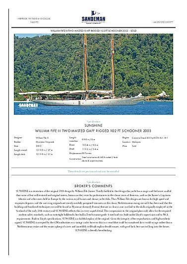 graphical user interface aboard SUNSHINE Yacht for Sale