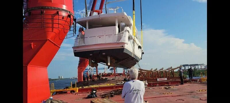 a large ship docked aboard OBSESSION Yacht for Sale