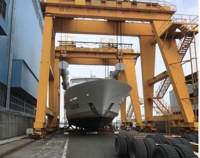 a large machine with a large piece of equipment on it aboard OBSESSION Yacht for Sale