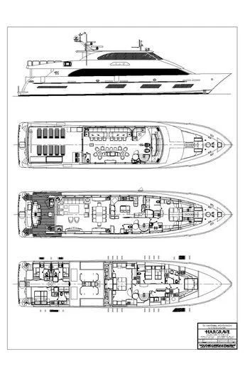 diagram, engineering drawing aboard OBSESSION Yacht for Sale